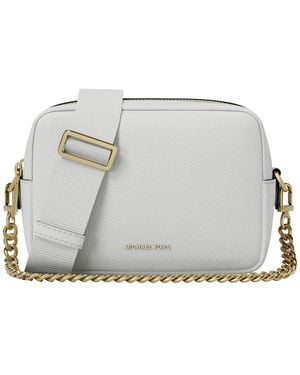 Michael Kors Bryant Medium Leather Double Zip Chain Camera Crossbody - Gray