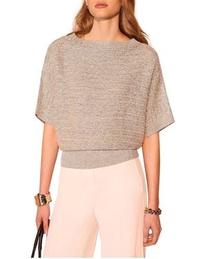 Mint Velvet Metallic Batwing Knit Top - Gray