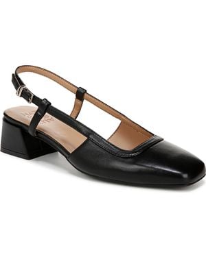 Naturalizer Harper Block Heel Square Toe Slingback Pumps - Black