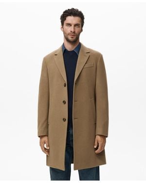 Mango Wool Overcoat - Natural
