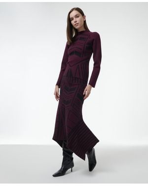 eem Geometric Jacquard Handkerchief Skirt - Blue