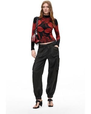 Desigual Cargo Jogger Pants - Red