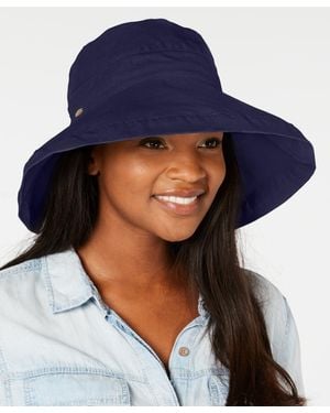 Scala Cotton Big Brim With Inner Drawstring - Blue