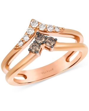Le Vian Chocolate Diamond & Nude Diamond Double Chevron Ring (1/3 Ct. T.w. - Pink