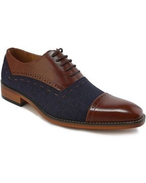 Gino Vitale Lace-up Cap Toe Oxford - Brown