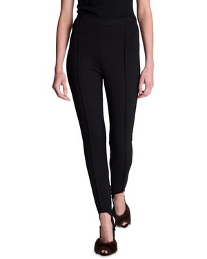 Kenneth Cole Hollywood Waist Stirrup High-waist Wide-leg Scuba Suede leggings - Black