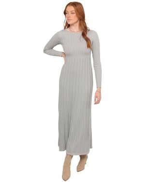 Petal & Pup Alison Long Sleeve Maxi Dress - Gray