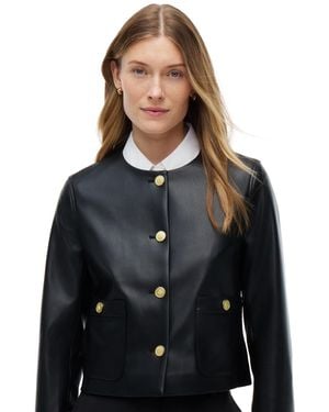 Tommy Hilfiger Faux Leather Long-sleeve Jacket - Black