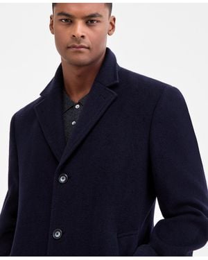 Michael Kors Classic-fit Wool Cashmere Blend Kavon Overcoat - Blue