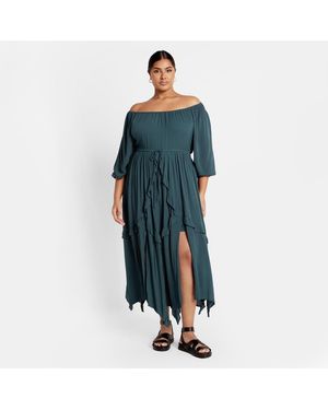 City Chic Plus Size Arzel Dress - Blue