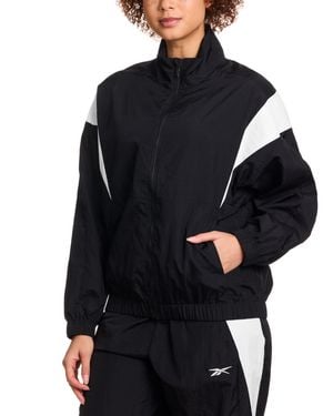 Reebok Woven Crinkle Colorblocked Track Jacket - Black