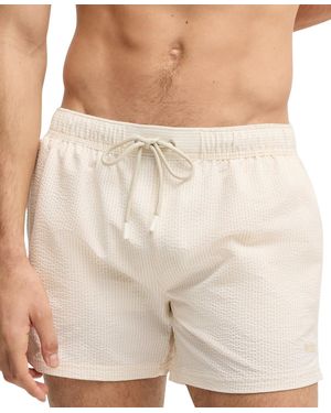 BOSS Boss By Striped Seersucker Swim Shorts - Natural