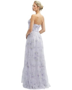 The Dessy Group Alice Floral Appliqu Strapless Cocktail Dress in Green |  Lyst