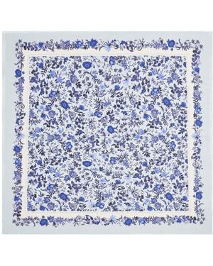 Fable England Ditsy Folk Square Scarf - Blue