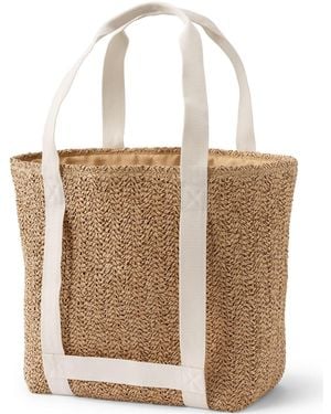 Lands' End Straw Tote Bag - Natural