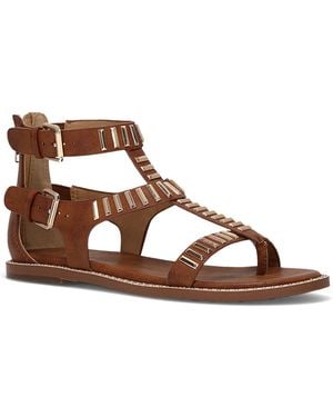 FRYE and CO Bucky T-strap Round Toe Sandals - Brown