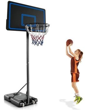 Skonyon 7.5-10ft Portable Adjustable Height Basketball Hoop Goal System - Blue