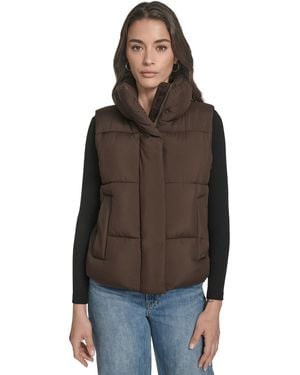 Levi's Regular Stand Collar Puffer Vest - Brown