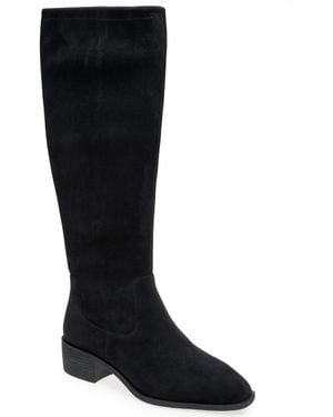 Kenneth Cole Bianca Square Toe Block Heel Knee High Boots - Black