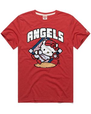 Homage And Los Angeles Angels Hello Kitty Tri-blend T-shirt - Red