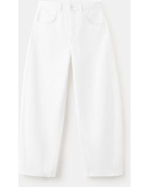 Mango Balloon Crop Jeans - White