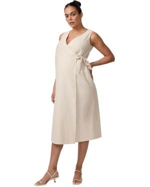 Ingrid & Isabel Ingrid + Isabel Maternity Ingrid + Isabel Linen Wrap Midi Dress - Natural
