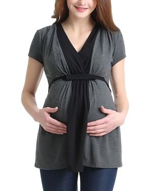 Kimi + Kai Kimi + Kai Maternity Colorblock Nursing Top - Black