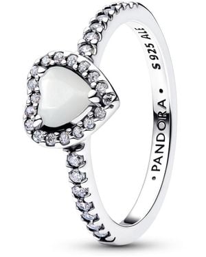 PANDORA Elevated Princess Blue Heart Ring - White