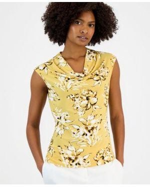 Kasper Sleeveless Cowlneck Top - Yellow