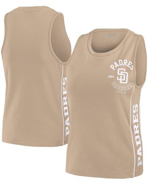WEAR by Erin Andrews Tan San Diego Padres Tonal Tank Top - Natural