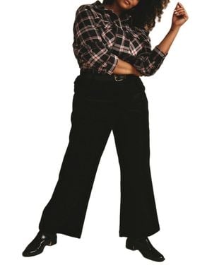 UNIVERSAL STANDARD Plus Camila Wide Leg Corduroy Pants - Black