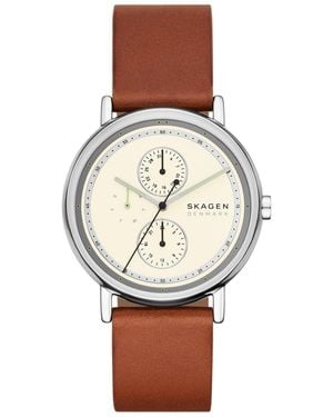 Skagen Signatur Quartz Multifunction Leather Watch - Brown
