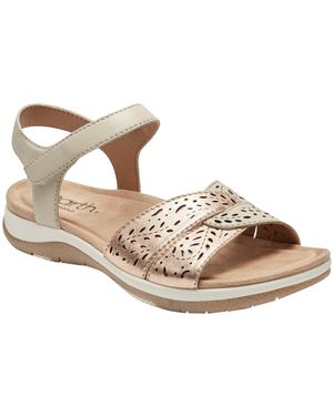 Earth Sylo Perforated Flat Sandals - Metallic