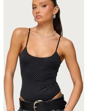 Edikted Georgey Rhinestone Bodysuit - Black
