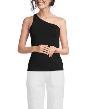 Lands' End Slender One Shoulder Top - Black