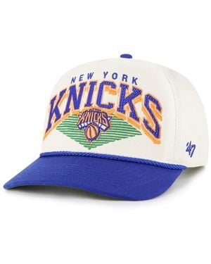 '47 Cream/blue New York Knicks Pomona Two-tone Rope Hitch Adjustable Hat - White