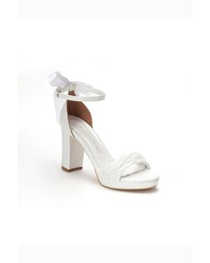 Forever & Always Shoes Vivienne Back Bow Wedding Heel - White
