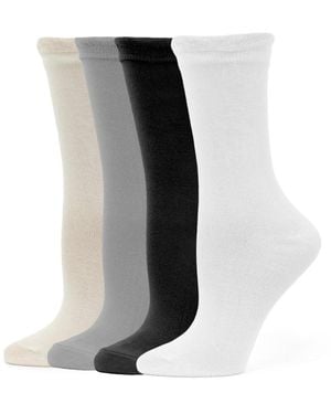 Hue 4-pack Femme Crew Socks - White