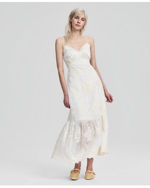 And Now This Embroidered Ruffle-tiered Maxi Dress - White