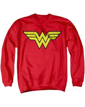 Justice League Dc Wonder Woman Logo Crewneck Sweatshirt - Red