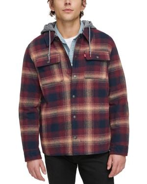 Levi's Faux Sherpa Lined Flannel Shirt Jacket - Red