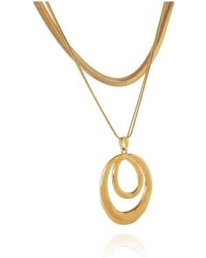 BCBGMAXAZRIA Layered Spiral Pendant Necklace - Metallic