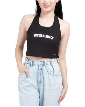 Hype and Vice Inter Miami Cf Tailgate Halter Cropped Top - Black