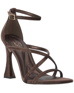 Jessica Simpson Kaliye Strappy Rhinestone Dress Sandals - Brown