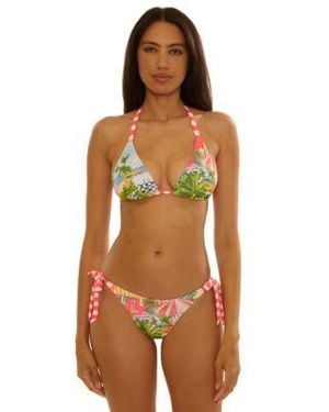 Becca Beach Cheryl Reversible Triangle Top Miami Moderate Coverage Swim Bottoms - Multicolor