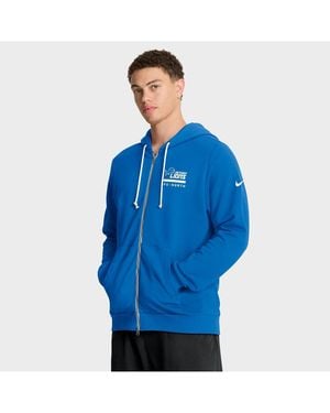 Nike Detroit Lions Sideline Standard Issue Utility Player Dri-fit Full-zip Hoodie - Blue