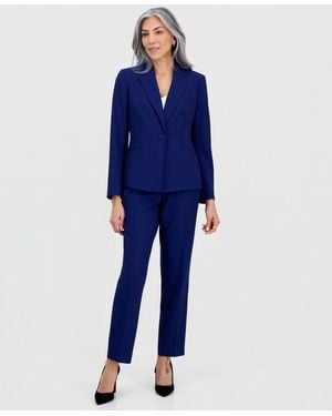 Le Suit Notch-lapel Mid-rise 2 Piece Pantsuit - Blue