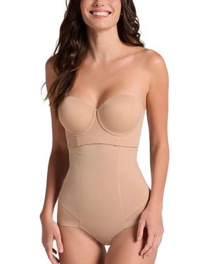 Leonisa Extra High-waisted Sheer Bottom Sculpting Shaper Bodysuit - Multicolor
