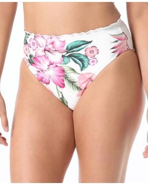 Coco Reef Crescent High-waisted Ruched Bikini Bottom - Blue