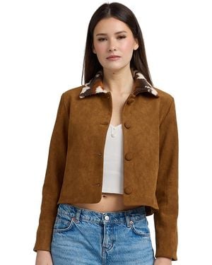 En Saison Collared Look Button-front Jacket - Brown